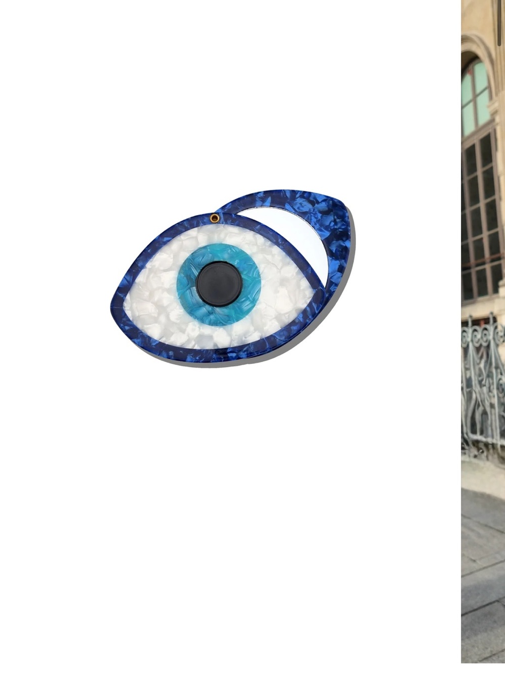 Hand-painted Evil Eye Compact Mirror | Eco-Friendly